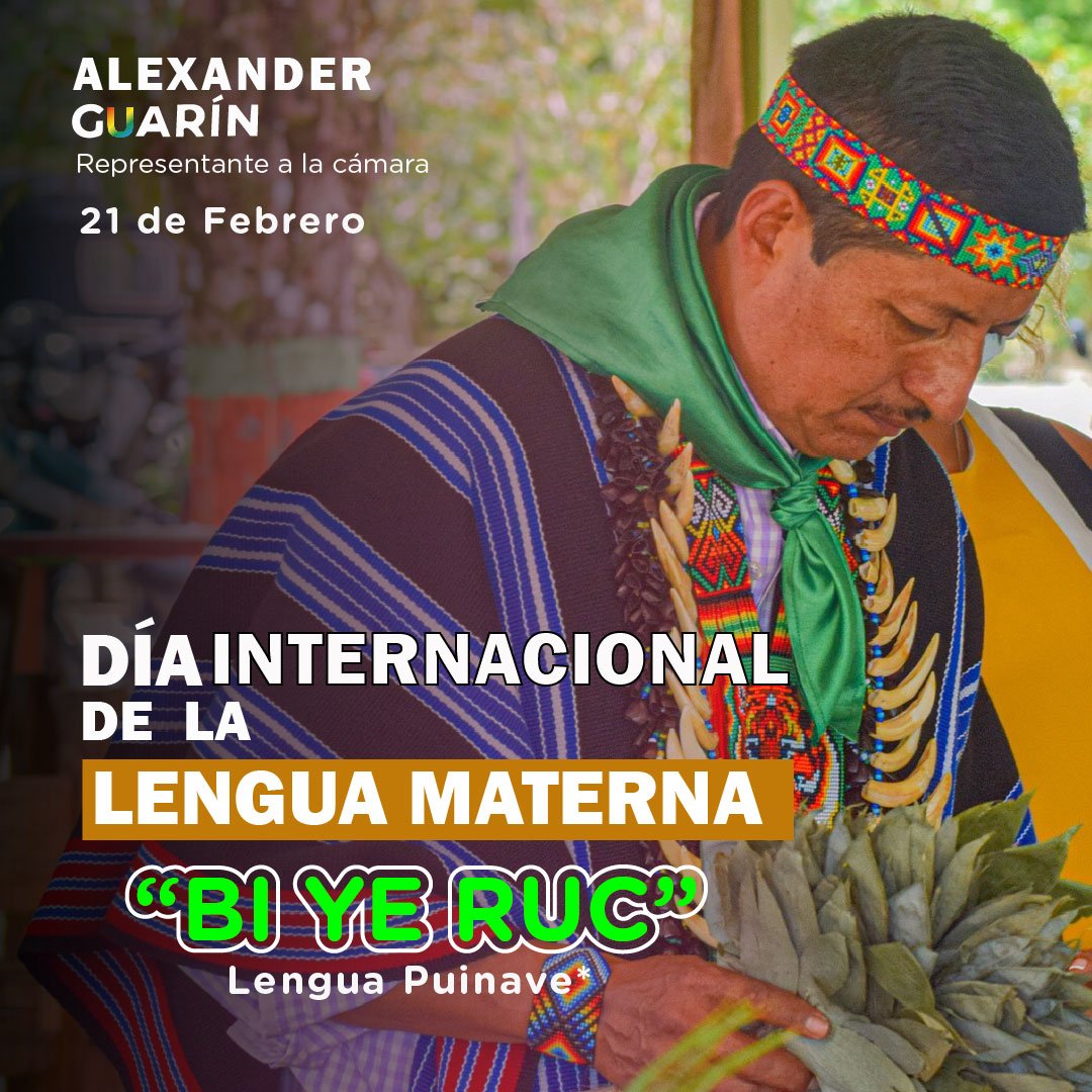 AlexGuarinS's tweet photo. Estoy orgulloso de ser indígena ⛰ #Puinave y hoy quiero conmemorar el día internacional de las lenguas madre y #DiaDeLasLenguasNativas, pertenecer a uno de los territorios en donde somos pluriculturales, multiétnicos y plurilingües es uno de mis mayore honores. https://t.co/20iv2m1Lq1