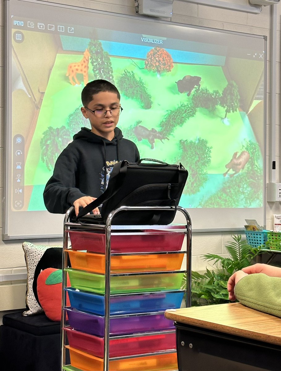 HodgkinsSchool's tweet photo. Listening to 5th grade biome project presentations! Wow! So much information & great visuals to support our learning! Great job everyone 🌟@teachingwithms3 #GoBulldogs #biomes #elemscience @dist105 https://t.co/5raJIV78Qo