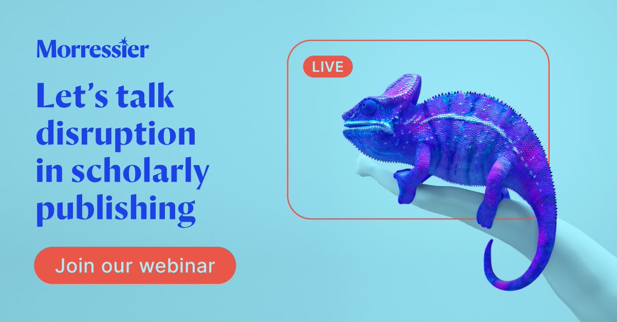 Have you registered for our upcoming webinar on the power of disruption?

Hear from Morressier CGO Othman Altalib on how to embrace disruption by transforming publishing workflows and accelerating the speed of scientific communication.

Learn more: eu1.hubs.ly/H02YmtR0