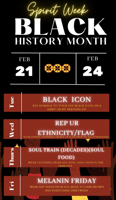 #OBHS Black History Month Spirit Week