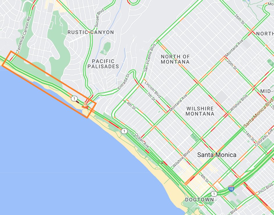 Caltrans District 7 on Twitter "Pacific Palisades On northbound State