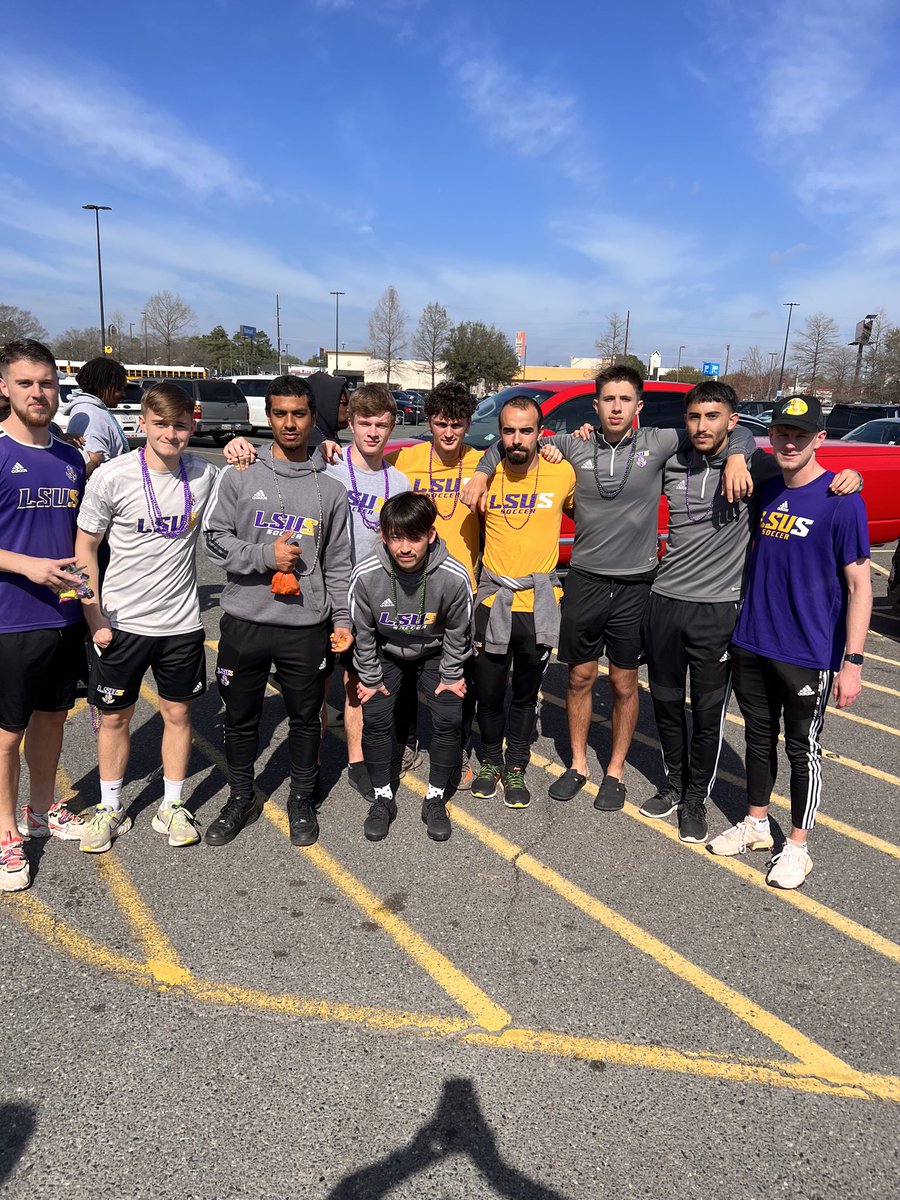 LSUSathletics's tweet photo. Happy Fat Tuesday! Thank you to Walmart on Bert Kouns for allowing us to be a part of the festivities! https://t.co/mGjs3DsnV0