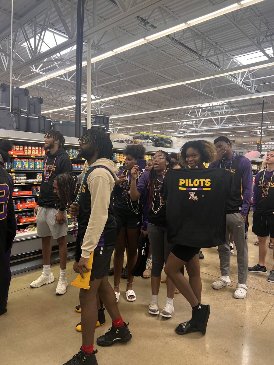 LSUSathletics's tweet photo. Happy Fat Tuesday! Thank you to Walmart on Bert Kouns for allowing us to be a part of the festivities! https://t.co/mGjs3DsnV0