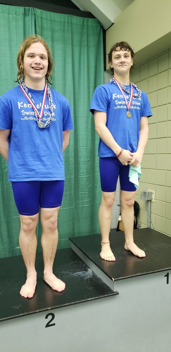 Had to add this picture of the 2023 Boys Class A Diving Champion &amp; Runner-up because we got a smile out of Chance!! Congrats again, Asher &amp; Chance!