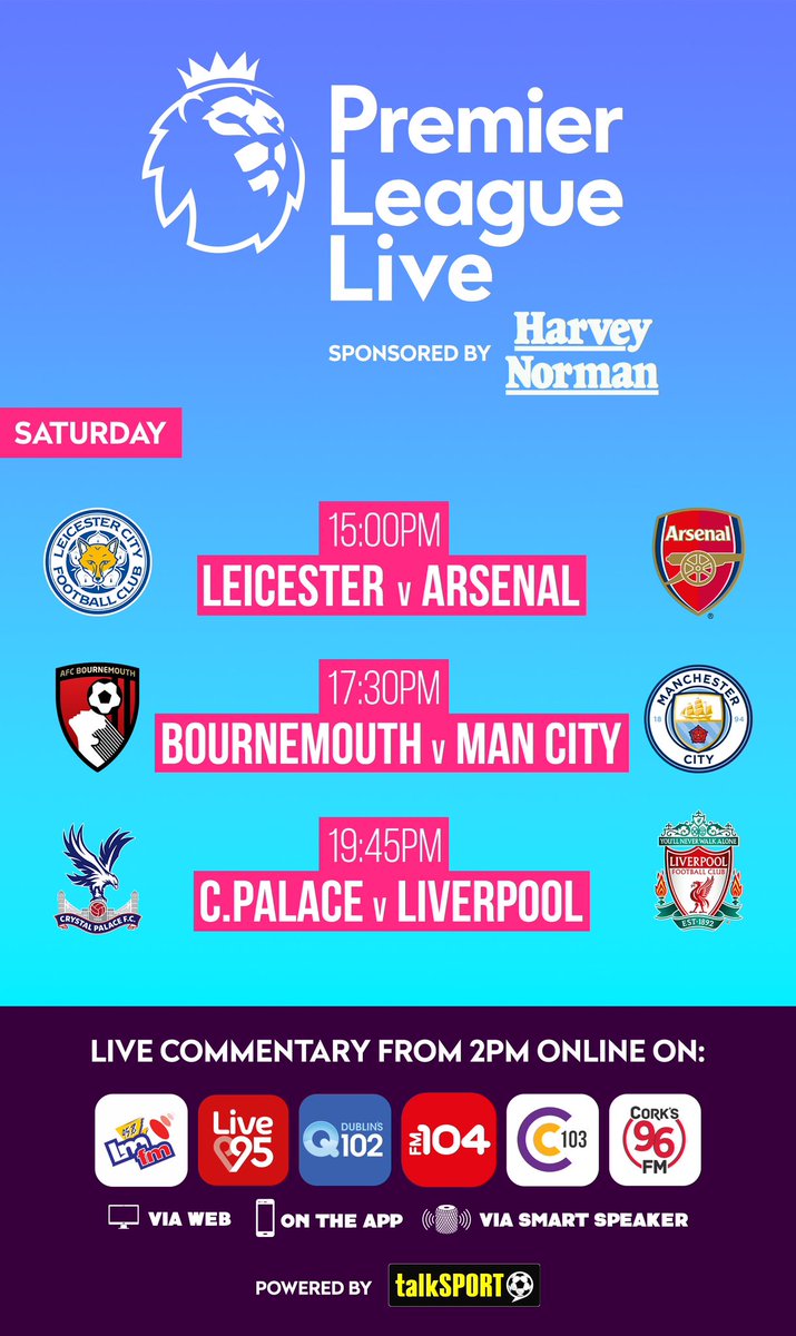 Pearse McCarthy (@pearsemccork) on Twitter photo Back this Saturday with a busy #PremierLeagueLive show on <a href="/talkSPORTLive/">talkSPORT International</a> with <a href="/TrevorWelch_1/">Trevor Welch</a>. <a href="/JanMolby/">Jan Molby</a> <a href="/kevwatson74/">Kevin Watson</a> & <a href="/Fabster191/">Fabster19</a> joining us from the later time of 2pm. <a href="/Corks96FM/">Cork's 96FM</a> <a href="/C103Cork/">C103</a> <a href="/Live95Limerick/">Live 95</a> <a href="/FM104/">FM104</a> <a href="/Q102FeelGood/">Dublin's Q102</a> <a href="/LMFMRADIO/">LMFM RADIO</a> <a href="/harveynormanIE/">Harvey Norman IE</a> <a href="/urbanmediairl/">urbanmedia</a> Back this Saturday with a busy #PremierLeagueLive show on <a href="/talkSPORTLive/">talkSPORT International</a> with <a href="/TrevorWelch_1/">Trevor Welch</a>. <a href="/JanMolby/">Jan Molby</a> <a href="/kevwatson74/">Kevin Watson</a> & <a href="/Fabster191/">Fabster19</a> joining us from the later time of 2pm. <a href="/Corks96FM/">Cork's 96FM</a> <a href="/C103Cork/">C103</a> <a href="/Live95Limerick/">Live 95</a> <a href="/FM104/">FM104</a> <a href="/Q102FeelGood/">Dublin's Q102</a> <a href="/LMFMRADIO/">LMFM RADIO</a> <a href="/harveynormanIE/">Harvey Norman IE</a> <a href="/urbanmediairl/">urbanmedia</a>