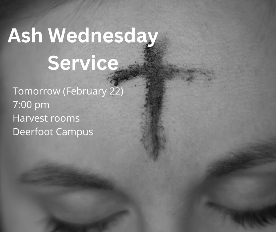 faccalgary's tweet image. You are invited to come and participate in an Ash Wednesday service happening tomorrow at 7:00 pm in the Harvest Rooms at the Deerfoot Campus. More info: faccalgary.com/our-events/205…