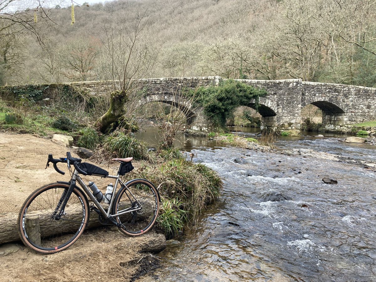 GHorton2012's tweet photo. Whilst my other bikes get repaired @HotPursuitCycle and I enjoy a Gravel loop around Fingle Bridge #Gravelbike #planetx #Tempest #Springcycle #Freshair https://t.co/fR9qGa2kX9