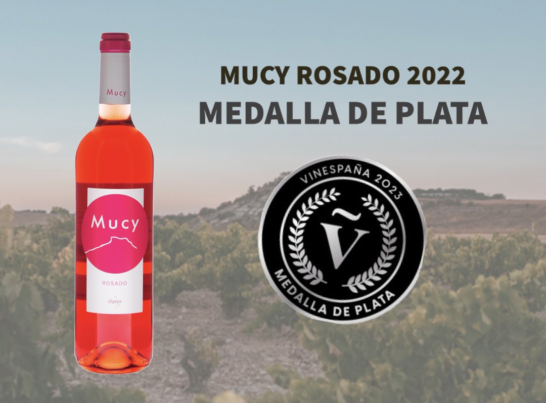 𝗠𝗘𝗗𝗔𝗟𝗟𝗔 𝗣𝗔𝗥𝗔 𝗠𝗨𝗖𝗬 𝗥𝗢𝗦𝗔𝗗𝗢 🥈🏆

Mucy rosado 2022 recién salido al mercado, ha recibido una medalla de plata en los premios Vinespaña (Concurso de vinos nacional catados por enólogos) 

Muy contentos con este reconocimiento a nuestra nueva añada 🍷
