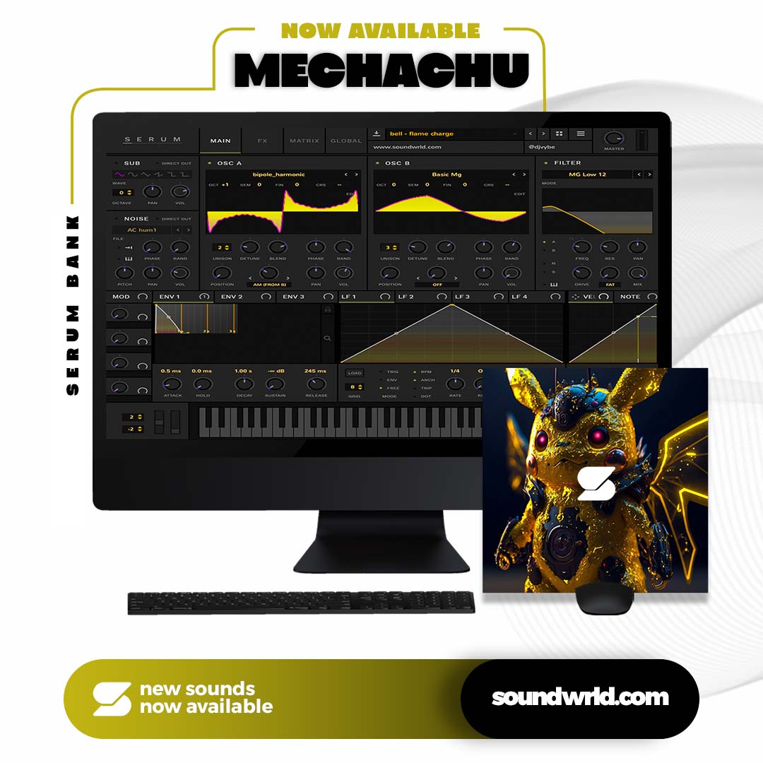 Mechachu (Serum Bank + One Shot Kit) ⚡️ #serum #serumbank #serumpresets #serumvst #presetbank #soundbank #soundwrld #flstudio #ableton #musicproduer #beatmaker- mailchi.mp/d1bad8cca999/m…