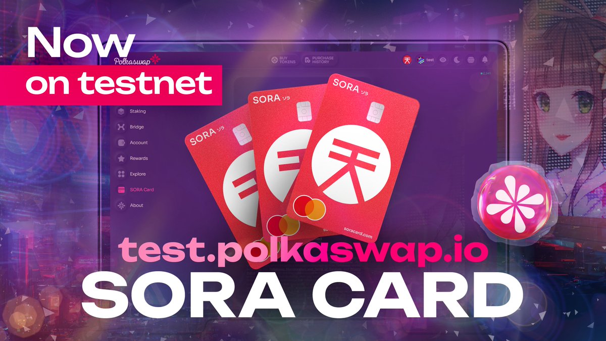 📢 Exciting news for the SORA and Polkadot communities! Did you know that the idea of SORA dates back to 2017? 

💳SORA card testnet is going on! It's really successful!
💸Let's provide more info about the game changer. 

1/6⬇️