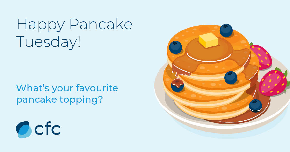 CFC (@cfcunderwriting) on Twitter photo 2023-02-21 17:45:45 Happy Shrove Tuesday, also known as Pancake day 🥞. Today we hope you not only spread your favourite condiments - but also love. Don't forget a sprinkle of joy to all your loved ones! #Shrovetuesday Happy Shrove Tuesday, also known as Pancake day 🥞. Today we hope you not only spread your favourite condiments - but also love. Don't forget a sprinkle of joy to all your loved ones! #Shrovetuesday
