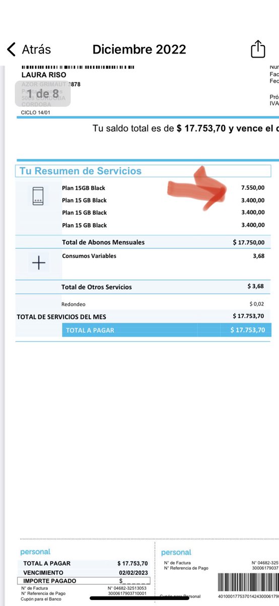 lauri_riso's tweet photo. @PersonalAr 😡😡😡😡estamos cansados que nos harten por teléfono. Hemos asociado una cuenta acogiéndonos a un beneficio que Uds proponen y ahora nos dicen que la cuenta asociada figura impaga,
Sin embargo se abona todos los meses. Sino vean esta factura https://t.co/A9Xjj5CS4h