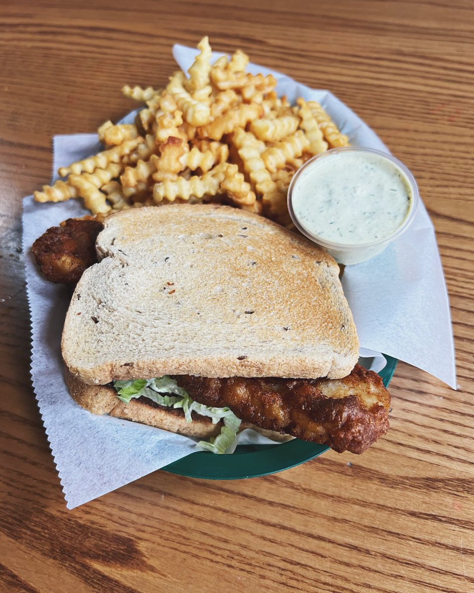 Cue the JAWS theme, because Fish Frydays (and Ash Wednesday) are BACK. Wild-caught beer-battered Pollock fish &amp; chips or fish sandwiches available through April! 🎣 #seeyouatthehimark #fishandchips #tistheseason #fishfry #cincinnati #eastend