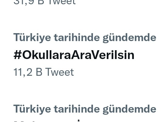 Elinize sağlık arkadaşlar gündemdeyiz

👉 #OkullaraAraVerilsin
