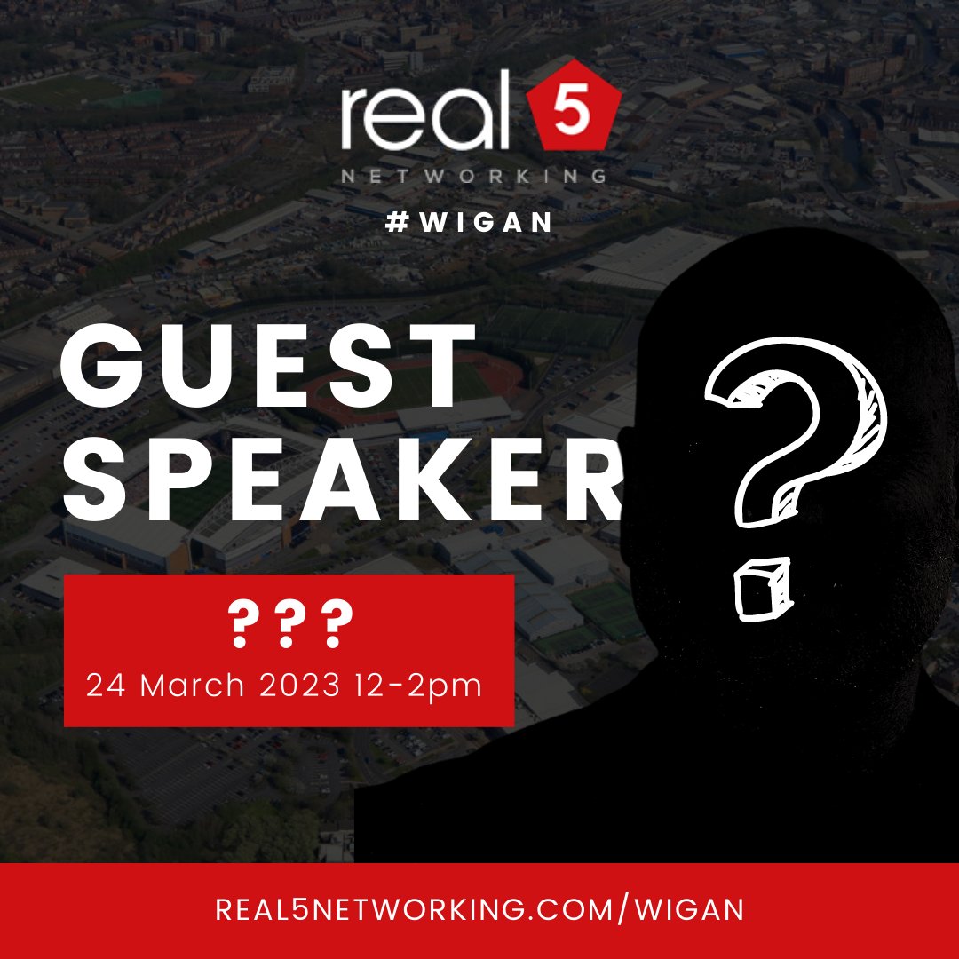 Real5Wigan's tweet photo. Exciting news for our monthly real5 Networking Wigan group, we have a guest speaker. Who do you think it is?
Visit https://t.co/j50GIicMI2 to secure your seat with other local business owners from Wigan today!
#gainingtogether #real5 #wigan #networking #wiganbusiness https://t.co/yNuThysfJr