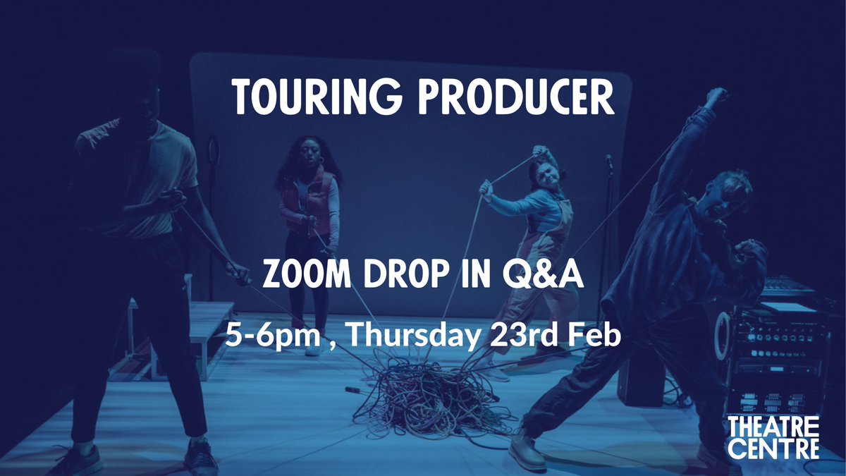 TCLive's tweet photo. Interested in applying for our Touring Producer role? Join us this Thursday, 23 Feb 5-6pm, for a Zoom drop in Q&amp;A with our Artistic Director and a chance for you to ask questions about Theatre Centre and the role! 

More info &amp; how to apply 👇
https://t.co/4XvobX6d3k #artsjobs https://t.co/yCGXUZlYyf