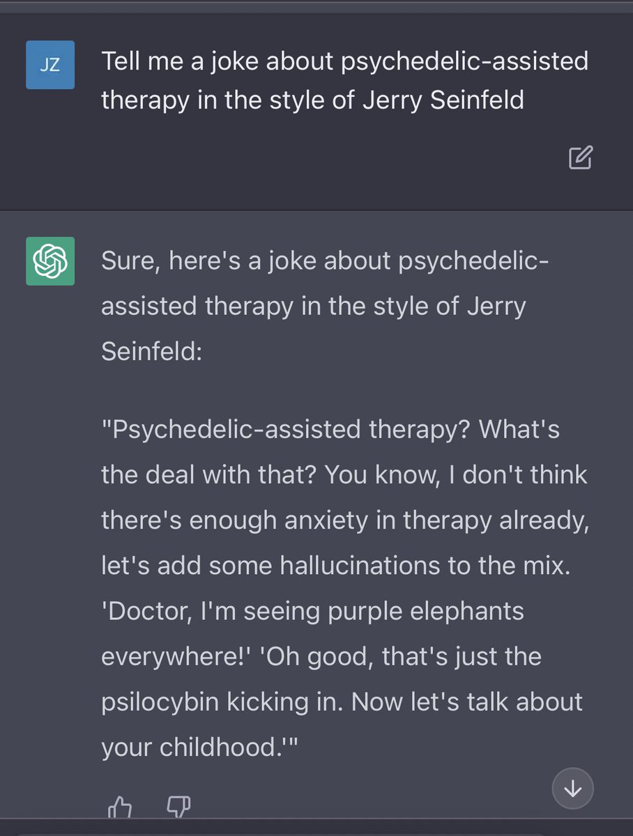 JosephZamaria's tweet photo. Latest in the adventures of Chat GPT: https://t.co/xPDTya8pSC