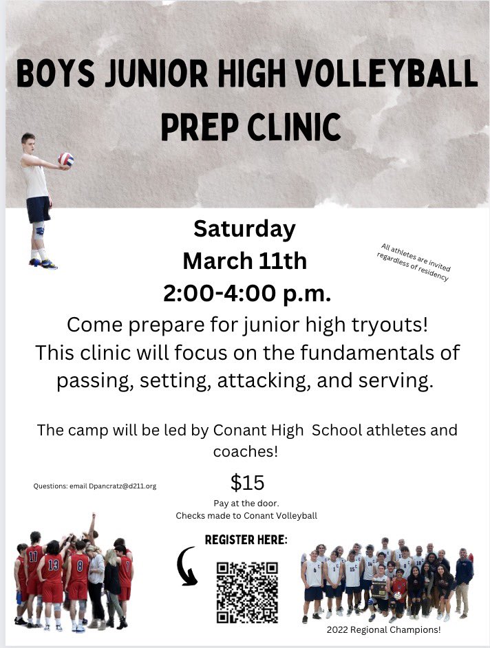 CoachPancratz's tweet photo. Please help us spread the word!! 🏐@meadmustangs54 @FrostSpartans @D54Keller @D54Athletics @conantathletics https://t.co/D4FWr99mrz