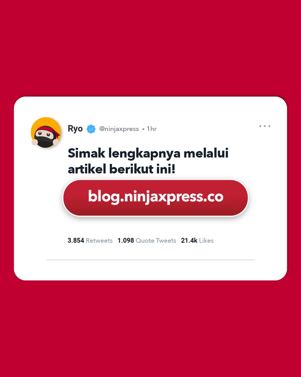 ninjaxpress_id's tweet photo. Strategi #consumerjourney yang tepat sangat penting untuk kesuksesan bisnis kita Teman Ninja!
Mau tau caranya? Cek sekarang di https://t.co/yzxazbhdru
#NinjaXpress #SiapBantuSampaiTujuan #BlogNinjaXpress #TipsBisnis #TipsBisnisOnline #StrategiBisnis #BisnisUMKM #UMKM https://t.co/614AcSj0rC