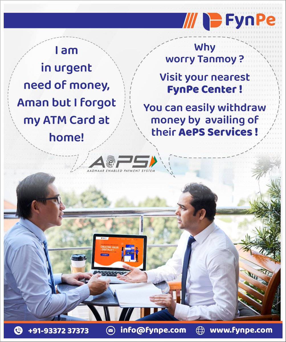 fynpe_payments's tweet photo. Empower your customers by giving them the freedom to make payments without worrying with the AePS Services from FynPe!
Call us at 9015079079 to know more!
#aeps #online #onlinepayment #payments #paymentdigital #digitalpayment #fynpe #fintech https://t.co/kodJSWOCvl