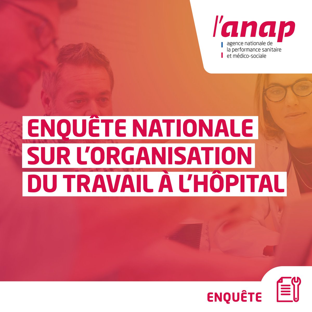anap_sante's tweet photo. 📣 Missionnée par @Sante_Gouv, l'Anap lance une enquête nationale pour identifier les bonnes pratiques &amp; difficultés relatives à l’organisation du travail à l’hôpital. 

Participez en remplissant ce questionnaire avant le 3 mars🔽
https://t.co/4uwDyNfObz https://t.co/jEZgoWLyPz