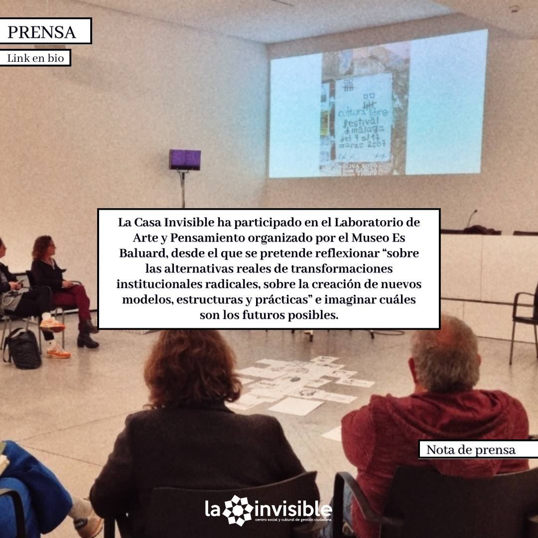 LaCasaInvisible's tweet photo. La Invi ha sido invitada a formar parte del Laboratorio de arte y pensamiento de @esbaluardmuseu junto a Frances Morris, directora de la Tate de Londres; J. Graham, directora del grado de comisariado en la @GoldsmithsUoL; y el artista Jordi Colomer, entre otros. 
Noticia ⬇️⬇️ https://t.co/F5pIdTzjcU