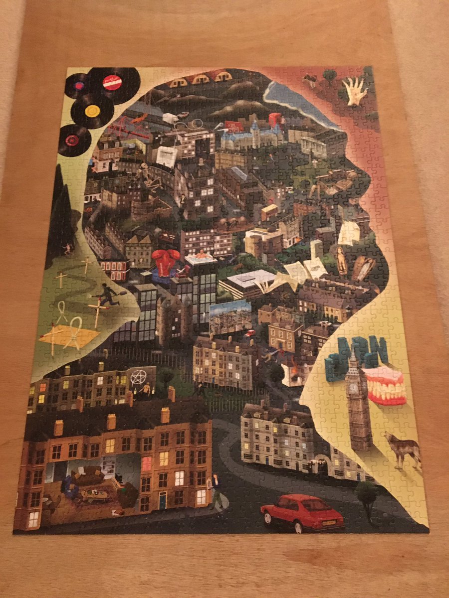 RanBathgate's tweet photo. Taken 4 days, but finished The World of  @Beathhigh jigsaw Christmas present. Recognised all the Rebus venues, but disappointed there’s no Deacon Brodie… https://t.co/BMXMBP2Oy2