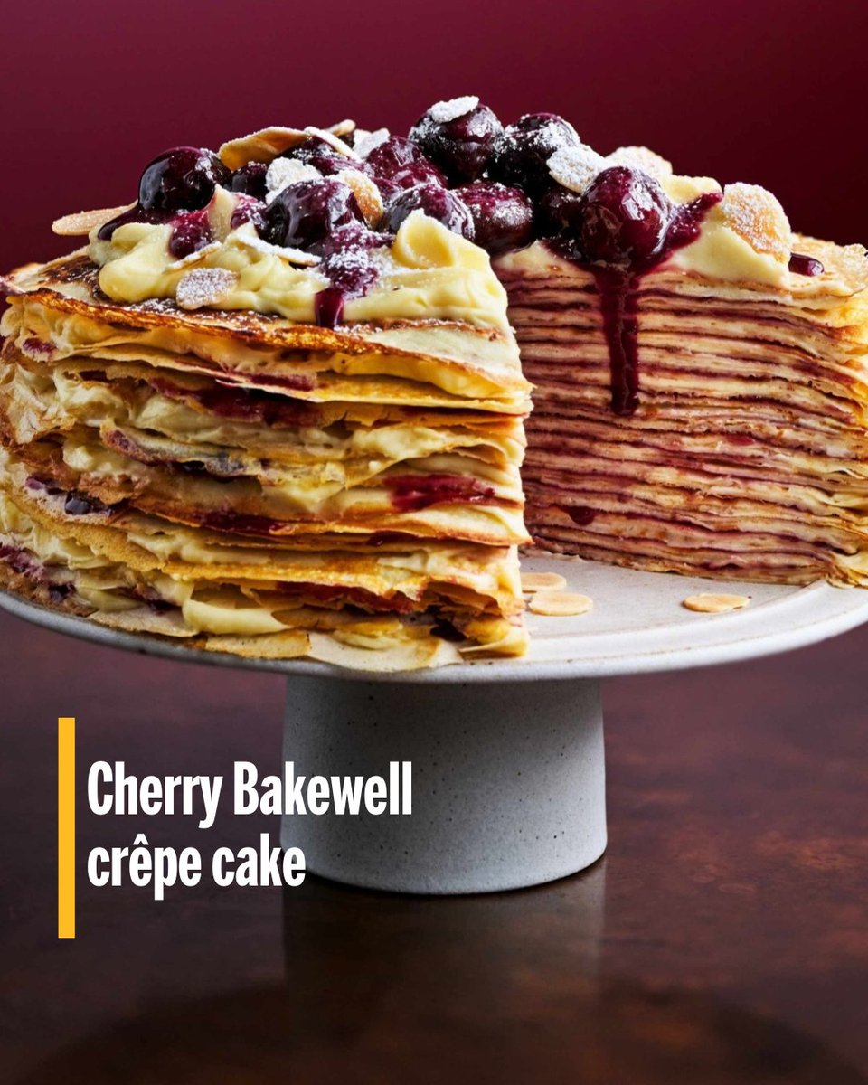Dig into this delicious multi-layer, no-bake crêpe cake from @bbcgoodfood this Shrove Tuesday! 🥞 🔗 Find this recipe at readly.me/bbcgoodfood_pa…