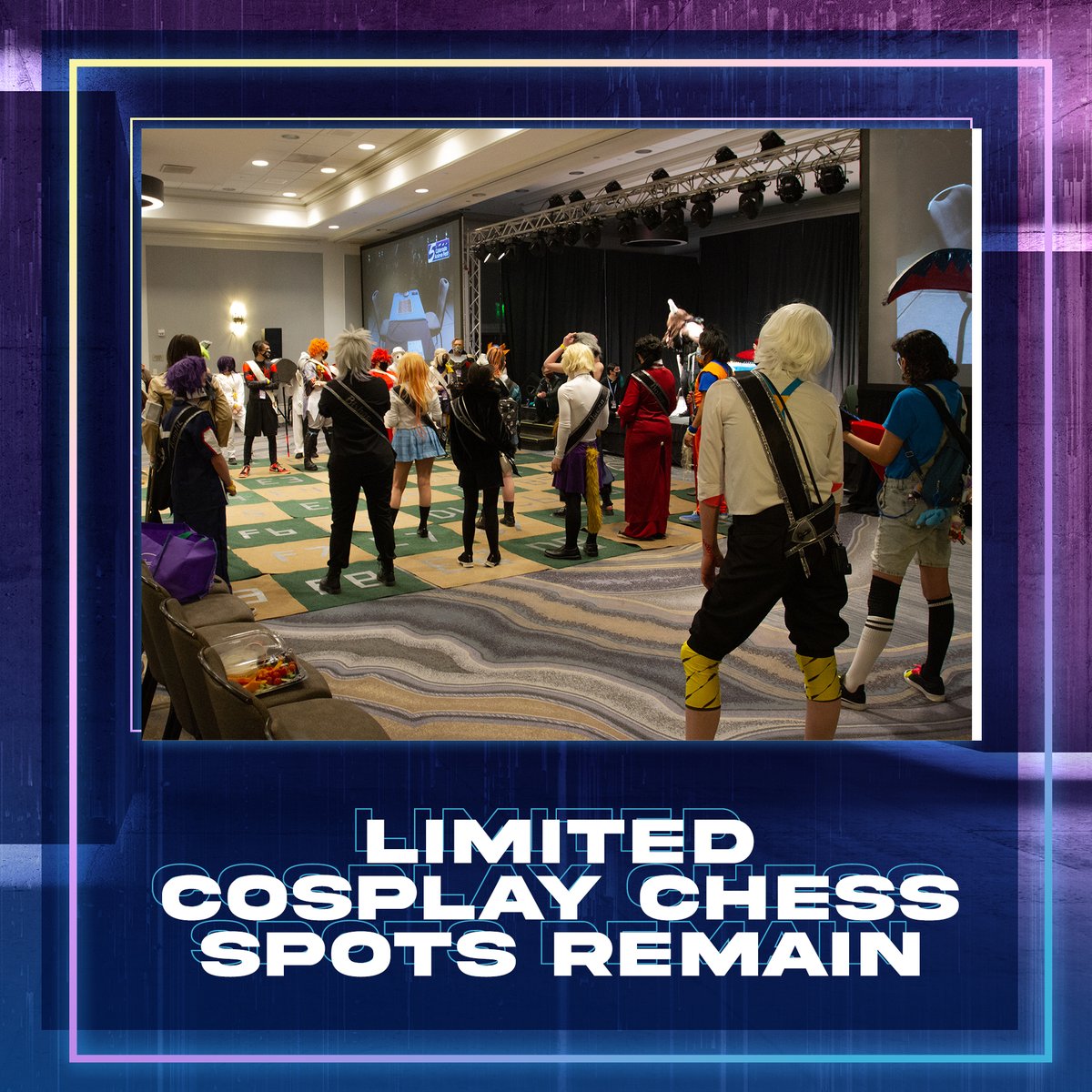 coanimefest's tweet photo. We still have a handful of spots left for players & pieces in this year's Cosplay Chess! Sign up to be a player & command your army, or be a piece & act out the battle! More info here: https://t.co/frlVgkOBZG
#coaf #coaf2023 #cosplay #cosplaychess #anime #coloradoanimefest https://t.co/EQUKOyI9lf