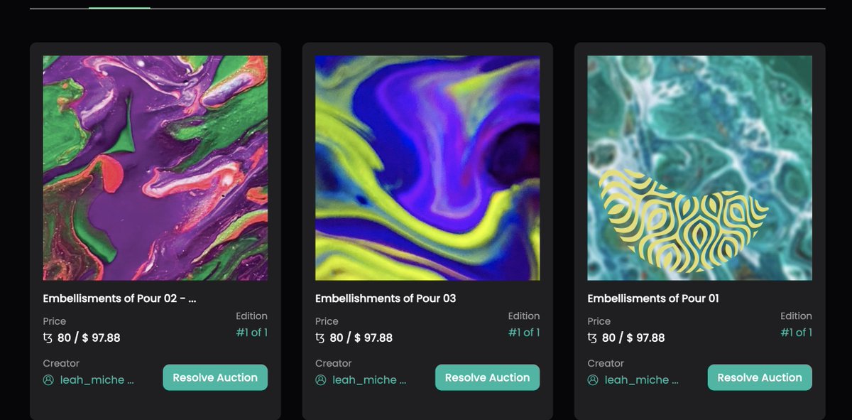 Oh my goodness I had a sale on @kalamint_io & I had no idea, thank you so much: kalamint.io/user/watergirl… Because of them I decided to put theses on auction!!!!! kalamint.io/user/leah_mich… #LMDesigns8 #healing art, sound bath, paint pour canvas, animations!