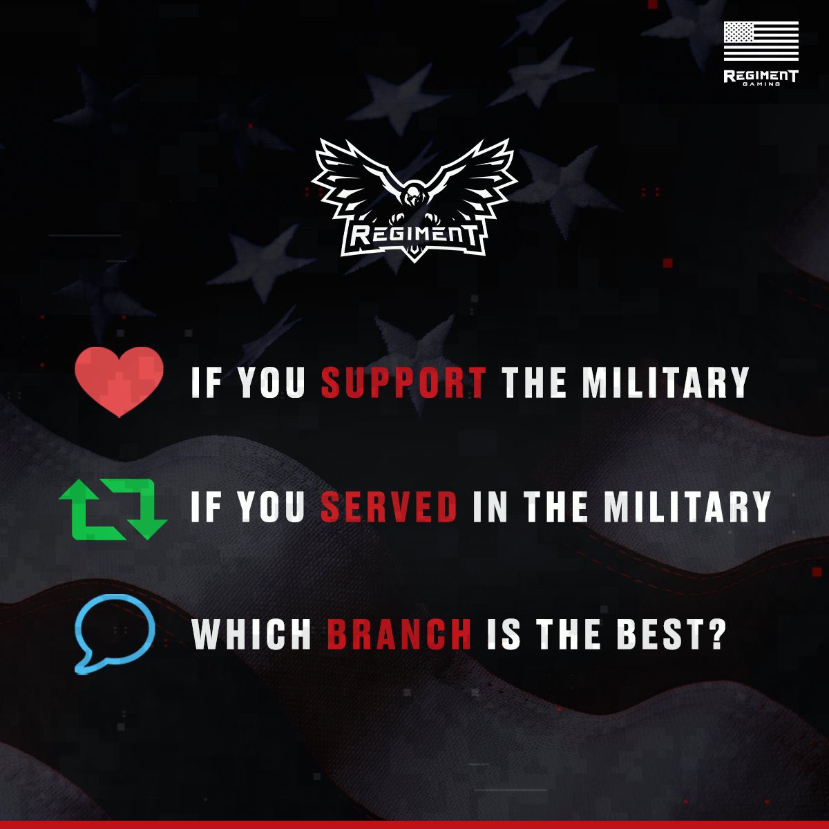 🇺🇸 Like if you support the Military 

🇺🇸 Retweet if you served in the Military 

🇺🇸 Comment which branch is the best