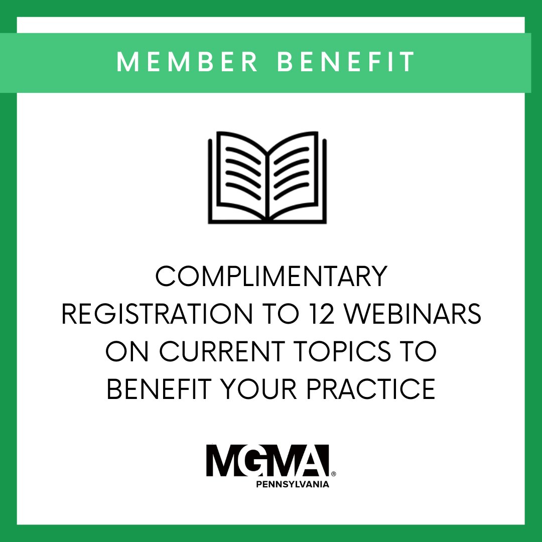 Thinking of joining Pennsylvania MGMA? PAMGMA offers many different values of membership that can benefit you and your career.

Join today: pennsylvaniamgma.com/Join