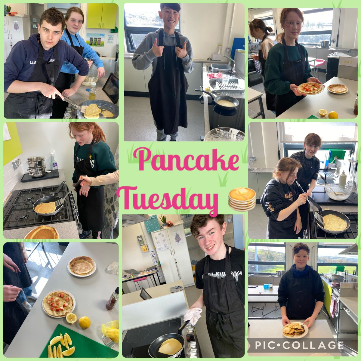 FirhouseETSS's tweet photo. 1st Year @jctHomeEc students went flippin' mad making pancakes today 🥞 

Also a huge thank you to our School Community Association who came in at lunchtime to sell pancakes! 🍋 https://t.co/tLqdnDEjcd