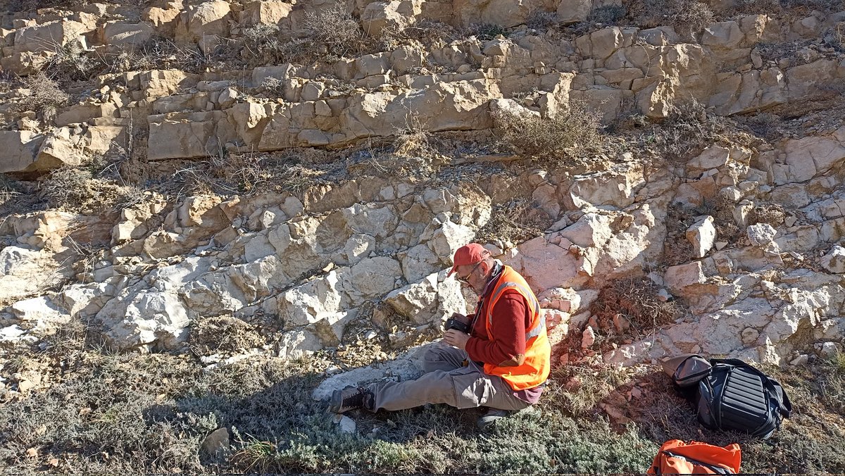 paleostrat's tweet photo. The past few days members of our research group have been looking at Eocene mixed carbonate-siliciclastic platform systems in the Àger Basin (Southern Pyrenees), as part of the MSc Project of Assel Zhalgasbayeva! https://t.co/jSaTwMXlge