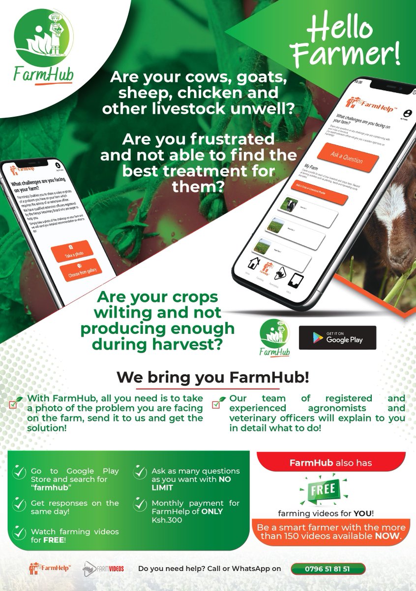 FarmTechKE's tweet photo. Are you ready for FarmHub?
We are excited and look forward to rolling out FarmHub to farmers all across Kenya in a few days!

#farmhub #agritech #agritechnology #kenya #farming #farmers #agriculture #productivity https://t.co/N2jMO0Upat