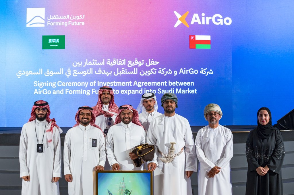 🔴 شركة AirGo إحدى الشركات المحتضنة في مسرعة عمانتل توقع اتفاقية استثمار مع شركة VC Forming Future السعودية لجمع مبلغ 2.7 مليون دولار أمريكي في المرحلة الأولية استعدادا للتوسع في السوق السعودي. 🇴🇲🇸🇦