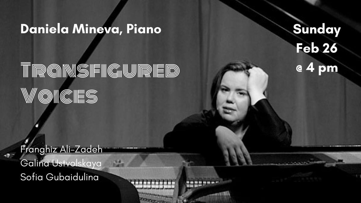 Old1stConcerts's tweet photo. ✨ UPCOMING CONCERT ✨

Transfigured Voices presents piano works by three original and influential Eastern European women composers—Franghiz Ali-Zadeh, Galina Ustvolskaya, and Sofia Gubaidulina. 

🎟️ https://t.co/DSbXAggiHA 🎟️ https://t.co/SSgZpooO9N