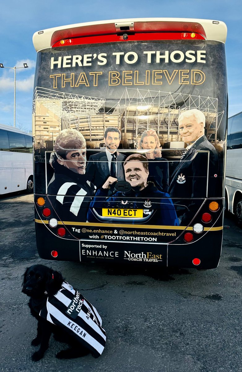 Arlo the football dog will be in Wembley at the weekend alongside the coaches #TootForTheToon #nufc #NUFCFans #hwtl #footballdog