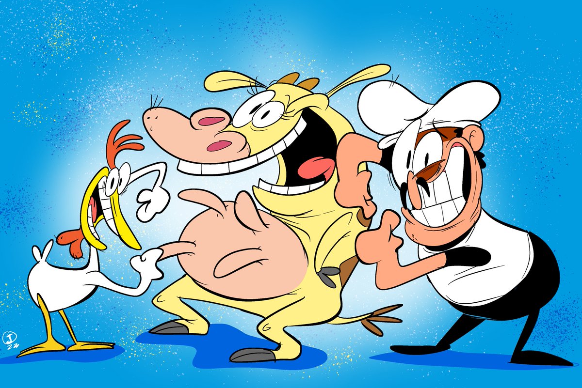 「Cow and Chicken and...Peppino???? #Pizza」|DumbNBass (Comms OPEN)のイラスト