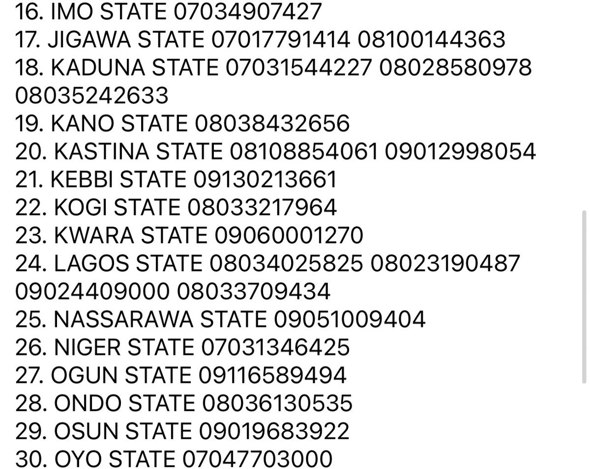 HQNigerianArmy's tweet photo. NA APPROVES HOTLINES FOR OPERATION SAFE CONDUCT

Members of the general public are please enjoined to call the phone numbers below in their various states including the Federal Capital Territory Abuja to report any security breach during the 2023 elections.https://t.co/pFndb4zxhj https://t.co/8ROUVCnrFM
