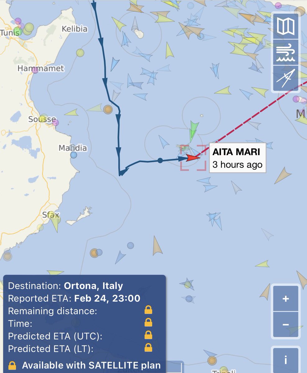 Dopo aver scaricato un “prezioso carico di esseri umani” a Civitavecchia, la nave #AitaMari di @maydayterraneo è subito tornata davanti alla Tunisia e ha trasbordato 38 #migranti.

Ora sta navigando verso Ortona, in Abruzzo, porto assegnato per lo sbarco.