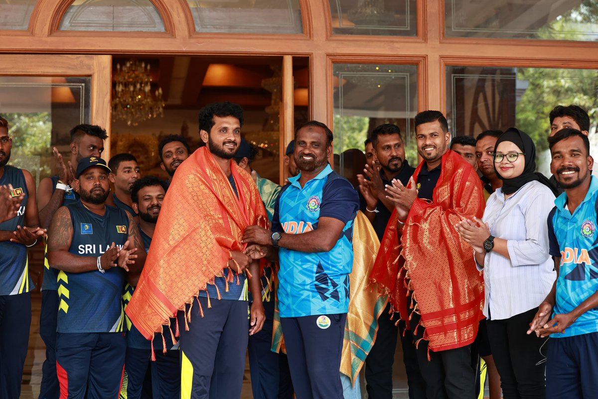 ICCPCofficial's tweet photo. Welcome of team #srilanka at the #hotel Vijay Park in #chennai #india
#LakshanHaroonTrophy #LHT
#ICCPC #internationalcricketcouncil #physicallychallenged #DisabilityCricket https://t.co/puHRuCHCPA