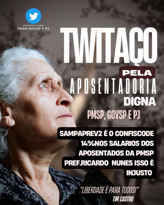 TezariNiki's tweet photo. "Pref.  @ricardo_nunessp. tirou direito de todos, inclusive de aposentados PMSP,  reduziu 14 %, até p/ quem ganha 1 salário  mínimo! Absurdo! Pautem PDL92 
@ricardo_nunessp
@camarasaopaulo
@crismonteirosp
@DanielAnnenberg
@danilodoposto
@veramagalhaes
#SalvemAposentados
Tarcísio https://t.co/a3jG7QKRNf