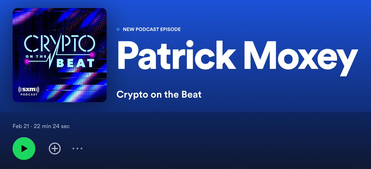 The new episode of <a href="/SIRIUSXM/">SiriusXM</a>'s Crypto on the Beat featuring Patrick Moxey is out now! 🎙️🧬

Check it out!
open.spotify.com/episode/7fdOBx…