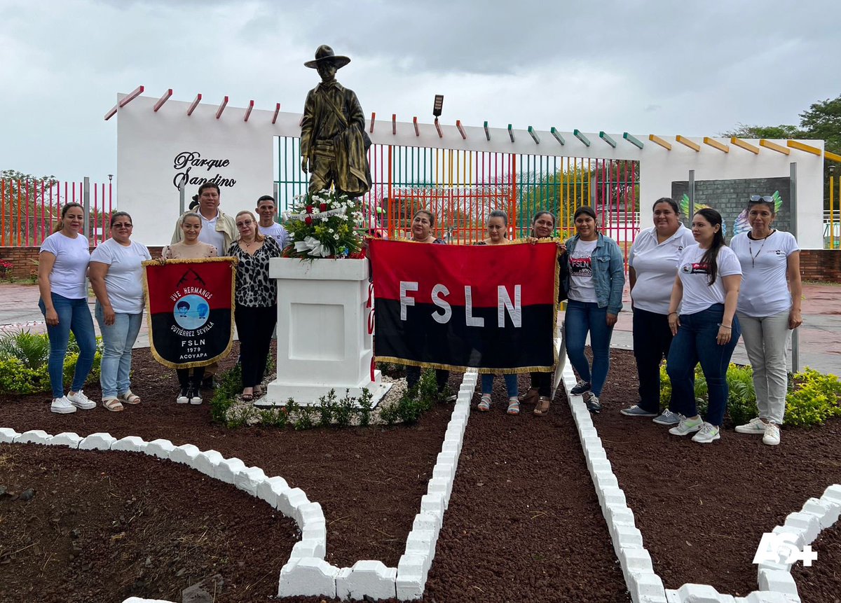 #Nicaragua 🇳🇮 | Continuando con el legado se hace honor colocando ofrenda floral con mucho amor y respeto al General Augusto C. Sandino en #Acoyapa.✊🏻🇳🇮🔴⚫💪🏻

#SandinoPatriaYLibertad