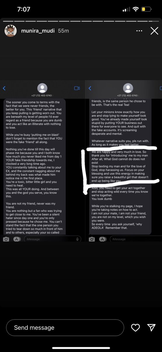 Imagine you introduced your friend to your boyfriend/baby daddy, she comes for your baby shower, hangs out with you guys, says you’re her favorite couple. Next thing she’s dating him and she texts this to your phone. LAWDDDDDD!!!!!! In this life just fear women and men o.