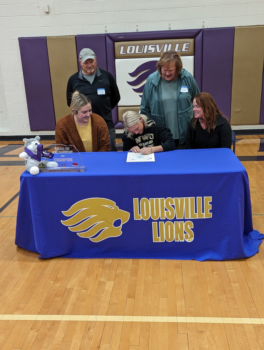 pride_purple's tweet photo. Congrats to Ella Aaberg on signing to continue her academic and dance careers at Nebraska Wesleyan University!

#LouisvilleLions
#CementCity
#PurplePride https://t.co/rgmlX01zXr