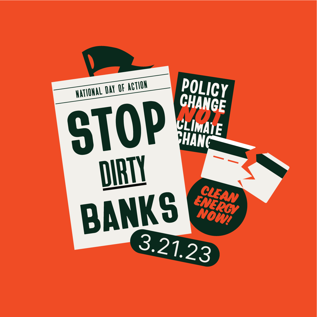 3rdActEducators's tweet photo. If you bank with @Chase, @CitiBank, @BankofAmerica, or @WellsFargo, then they're using YOUR money to fund projects that destroy our #climate! On March 21 at the #StopDirtyBanks National Day of Action, tell them to cut it out or we’ll cut up our cards. https://t.co/YgIBun7Rfk https://t.co/s7e0wkvCbe