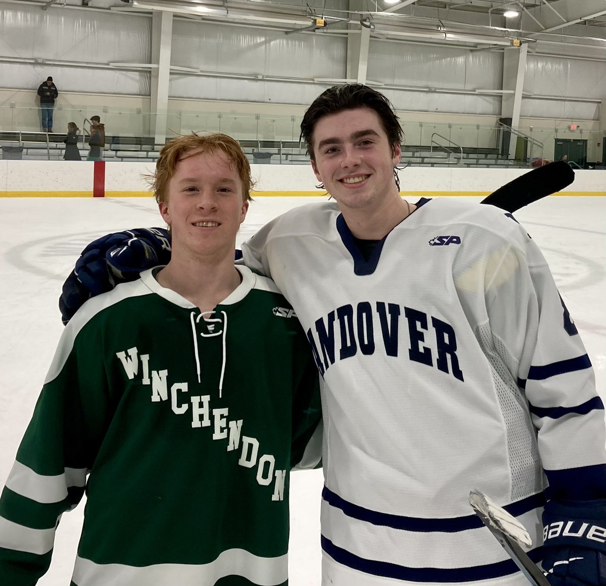 A couple of former Harbormen beauties squared off yesterday with Andover beating Winchendon 4-0.  #WalshyandFlavaFlav