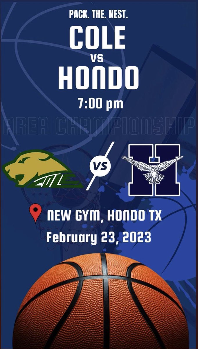 TheFlockNation's tweet photo. ROUND 2 for @hondohoops. Pack the Nest this Thursday as the Owls take on Cole for the Area Championship. PACK THE STANDS AND BE LOUD!!! https://t.co/vFoY4O2RNY